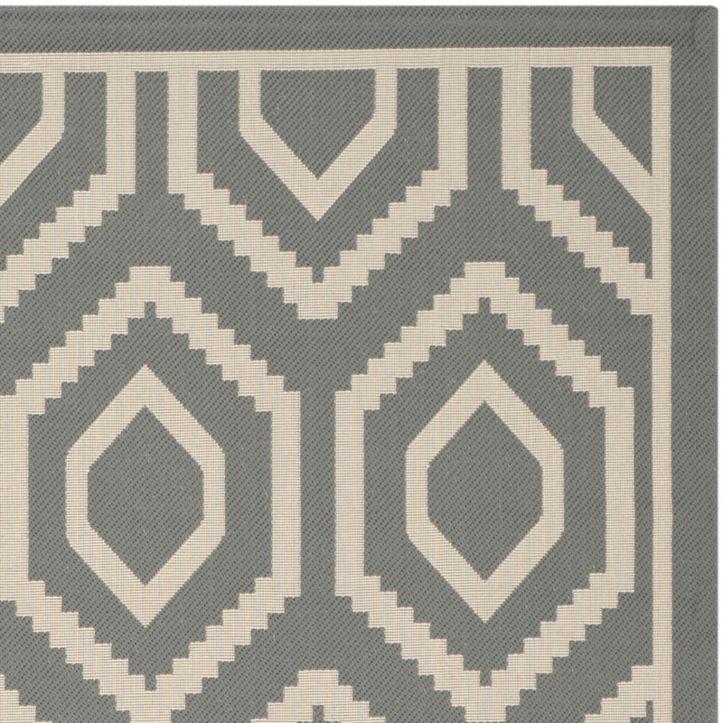 Doerr Hooked Grey/Beige Indoor/Outdoor Rug, Rectangle 122 x 170 cm