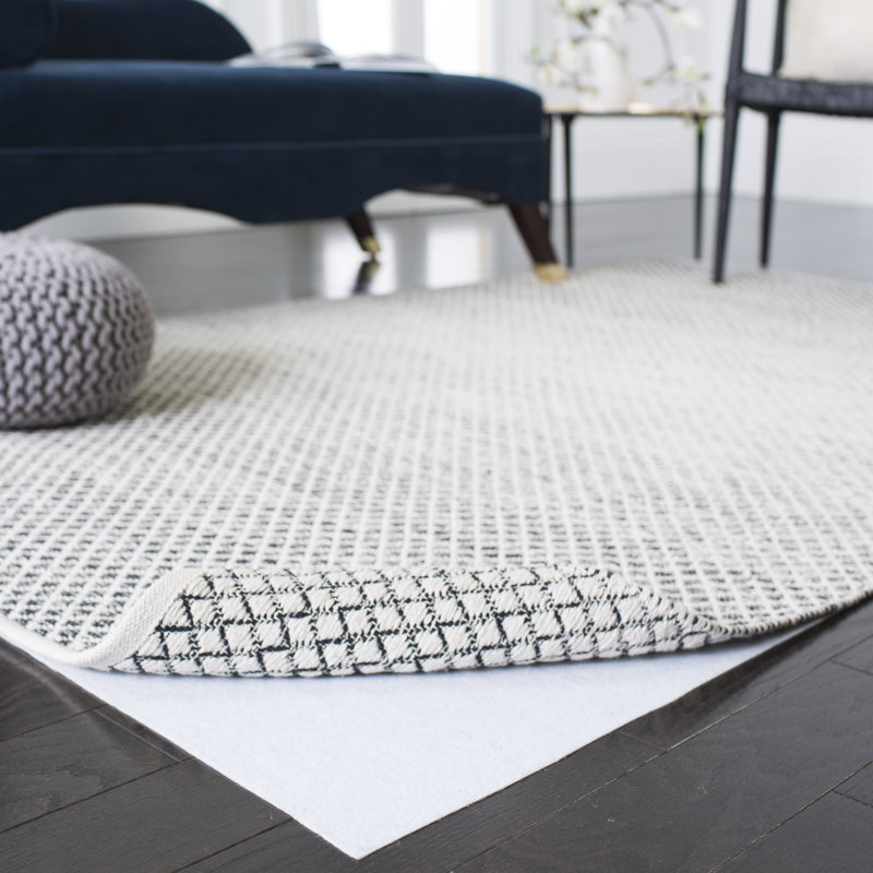 Tapis bleu foncé / ivoire en laine touffeté à la main Tetlin, Rectangle 4 pi x 6 pi