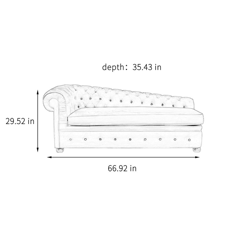 Chaise longue de loisir Neoclassical Home, Orienté à gauche (vu de face)