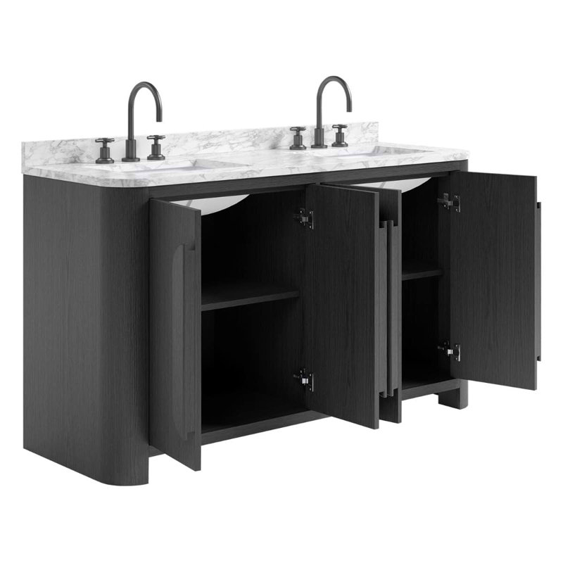 Harper Vanity, 60" W, Carrara Marble