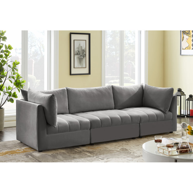 Canapé modulaire Ensoll, Velours gris
