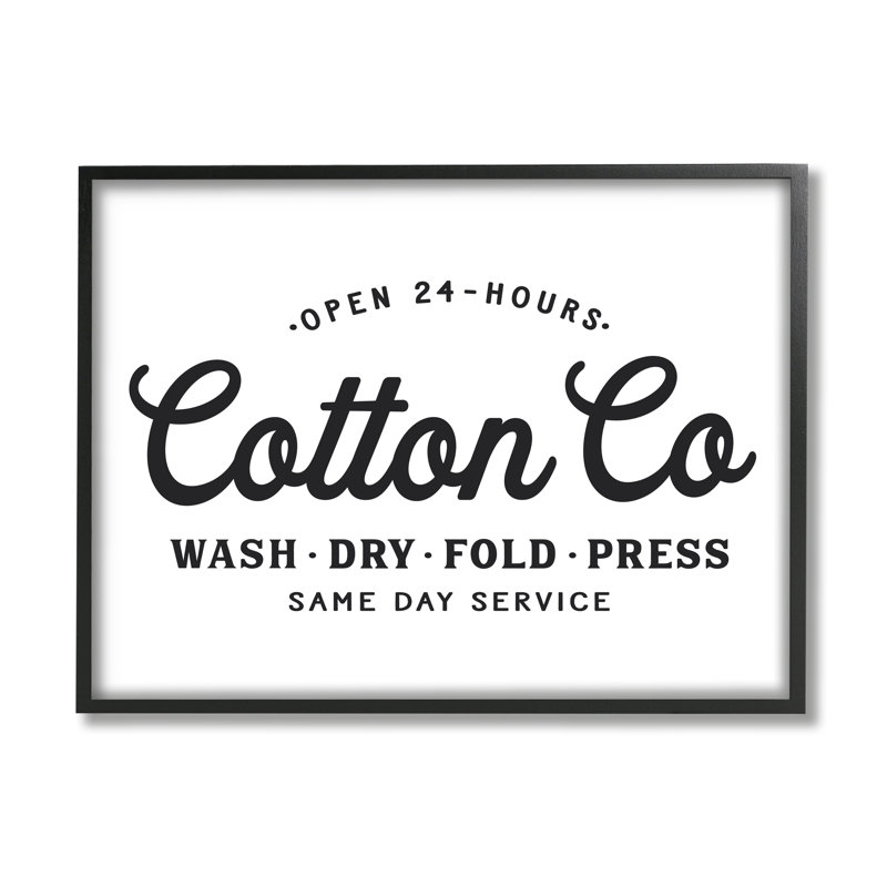 Service de blanchisserie 24 heures sur 24 par Cotton Co., Giclée encadrée noir minuit, H 16 po x l 20 po