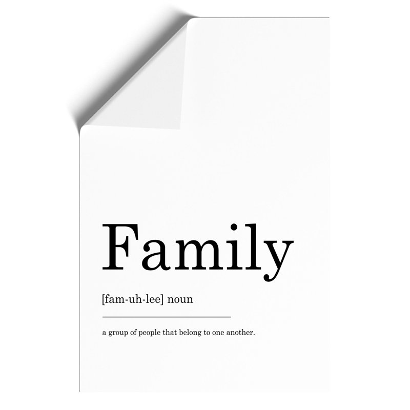 Definition of Family - Frameless Print, 84cm H x 59cm W x 0.1cm D