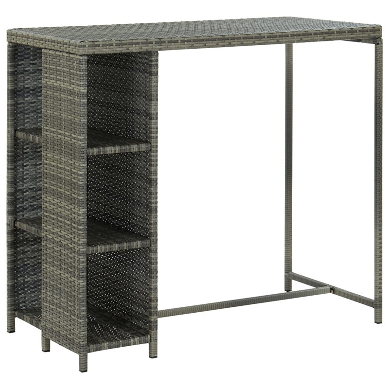Gardette Rectangular Wicker Outdoor Bar Table , 120cm cm W 60cm cm D, Grey