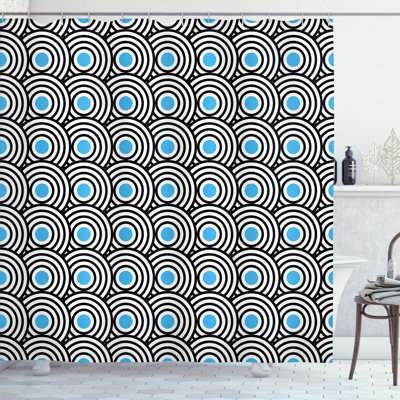 Ambesonne Modern Art Shower Curtain Retro Minimalist Vortex -  sc_355795