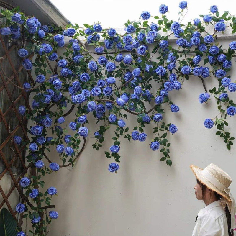 Rotin de fleurs artificielles en soie
