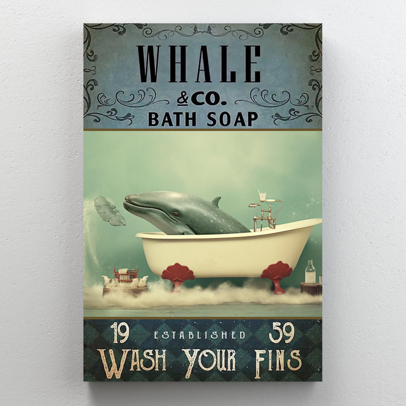 " Whale Bath Soap ", 36" H x 24" W x 1.25" D