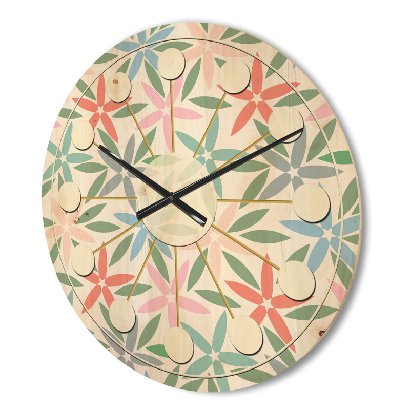 Horloge murale Abstract Flower Design III, Moyen