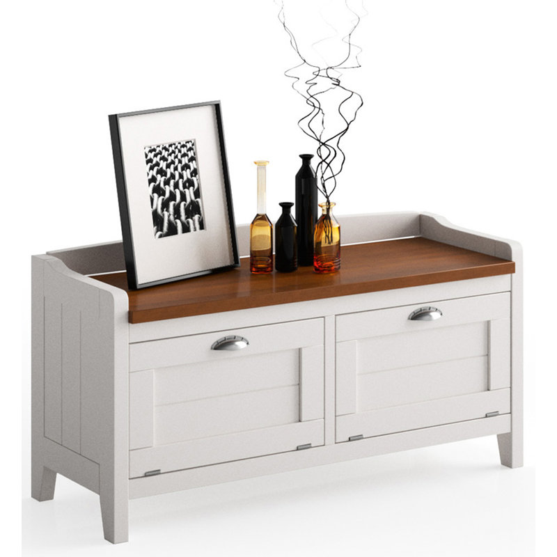 Edgewood Accent Trunk, Distressed White/Brown