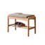 Solid Wood Shoe Bench, Mid-Century Modern Storage With High Rebound Sponge Cushion For Entryway And Living Spaces
