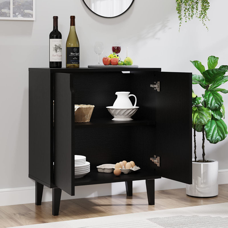 MDF 2 - Door Rectangle Accent Cabinet, Black