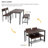 Pickell 4-Person Dining Table Set, 2 Chairs With Backrest,2-Person Bench With Storage Rack-1795267983