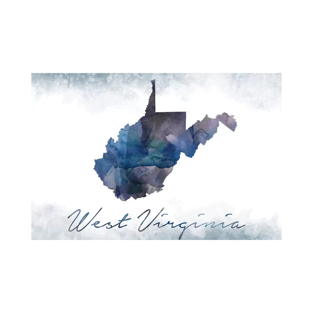 West Virginia State Bluish - Print on Canvas
