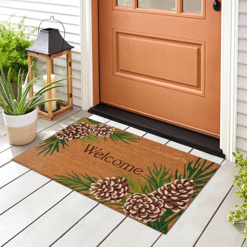 Vancel Non-Slip Floral Outdoor Doormat, 36" L x 24" W