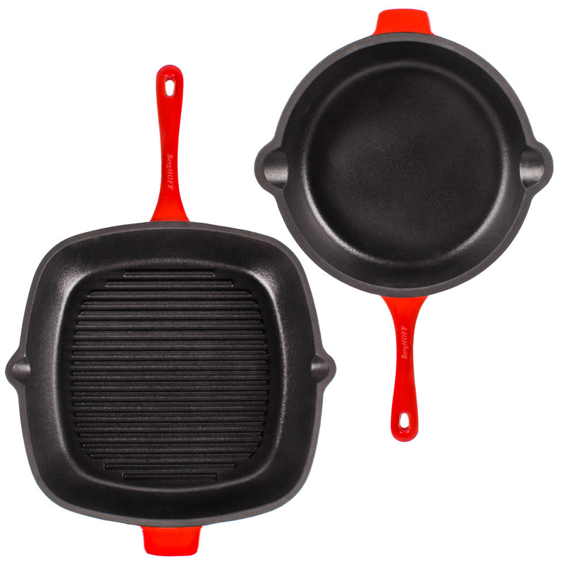 BergHOFF Neo 2Pc Cast Iron Cookware Set, Red