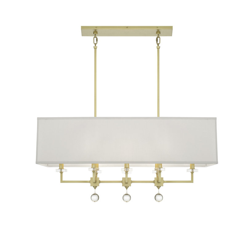 8 - Light Pendant with Crystal Accents, Antique Gold