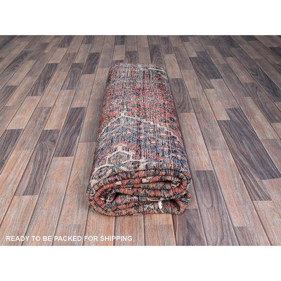 6'9"x10'0" Red Vintage Soft Wool Zoroastrian Joshagan Oriental Rug C527B4FBDCDD436DA20A020C71BAD4E5
