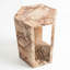 Table d'appoint hexagonale en marbre rose, grain unique et pierre très brillante, 40 cm, finition polie luxueuse, hauteur