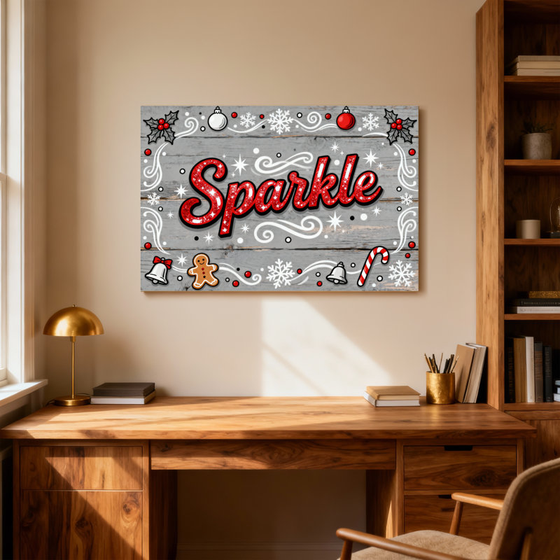 Motif de signe de Noël scintillant de Noël, H 12 po x l 18 po