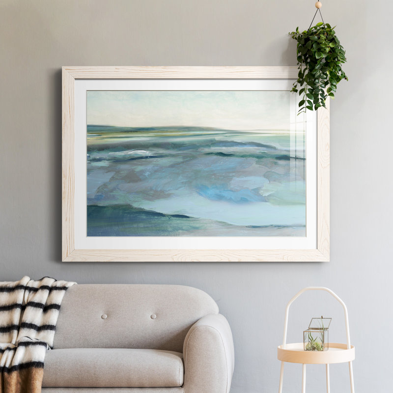Marée basse - peinture encadrée, H 37,5 po x l 27,5 po x P 1,5 po, Cadre blanc
