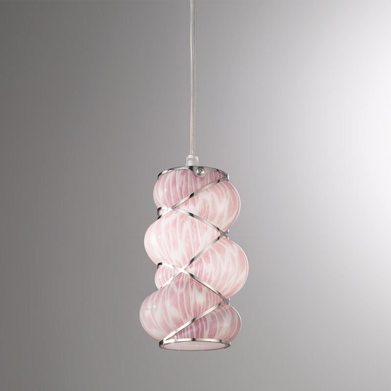 Orione 1 - Light Dark Steel Unique/Statement Pendant, Pink Powder