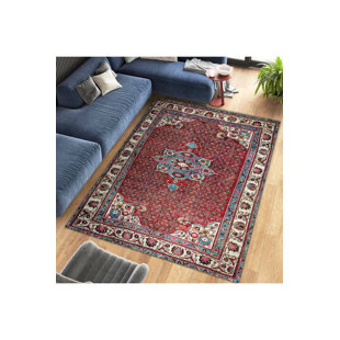Tapis décoratif traditionnel multicolore lavable à la machine