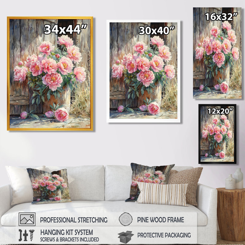 Barrick - reproduction d'art sur toile florale, H 32 po x l 16 po, Reproduction encadrée d'une seule photo