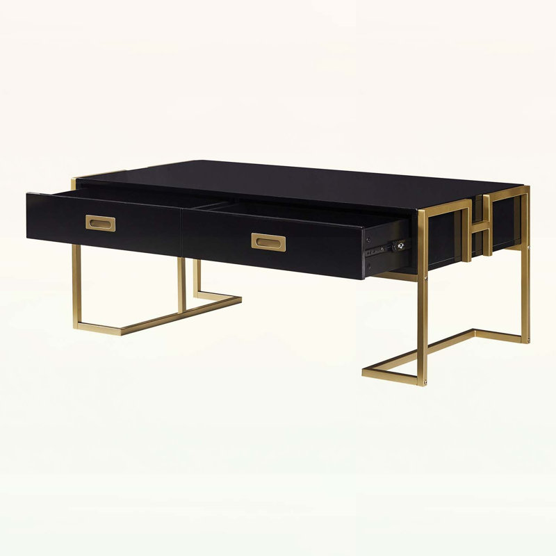 Table basse rectangulaire pour un rangement élégant, Noir