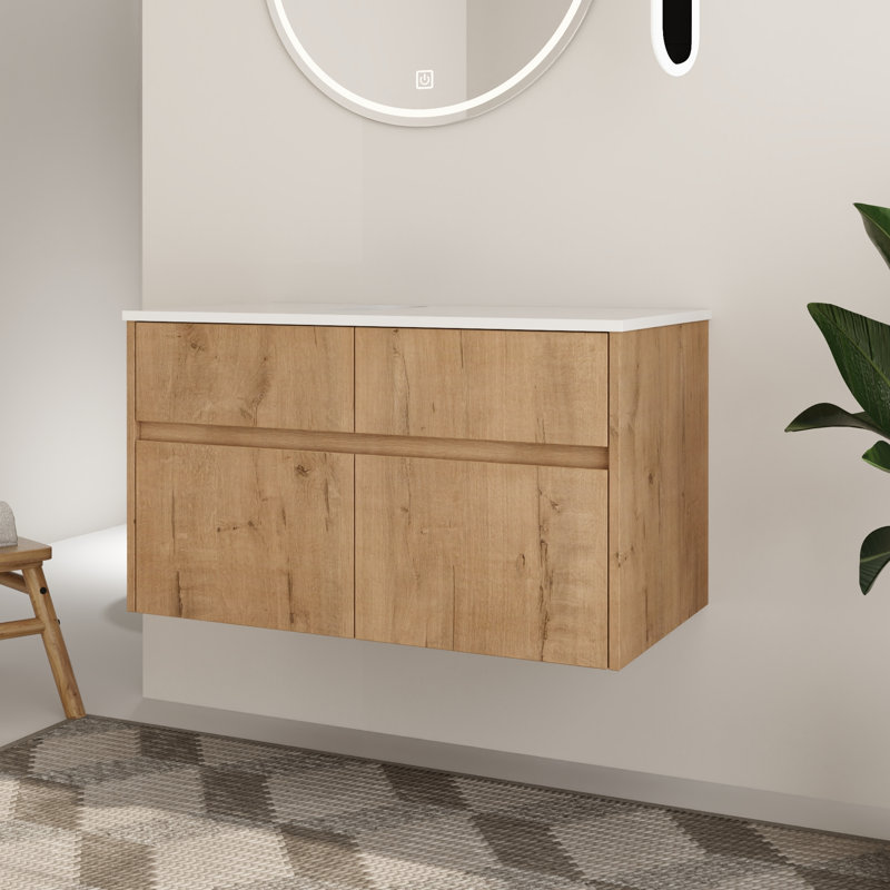 Zephyric 32'' Single Bathroom Vanity Base Only, Base Cabinet without Top, Imitative Oak