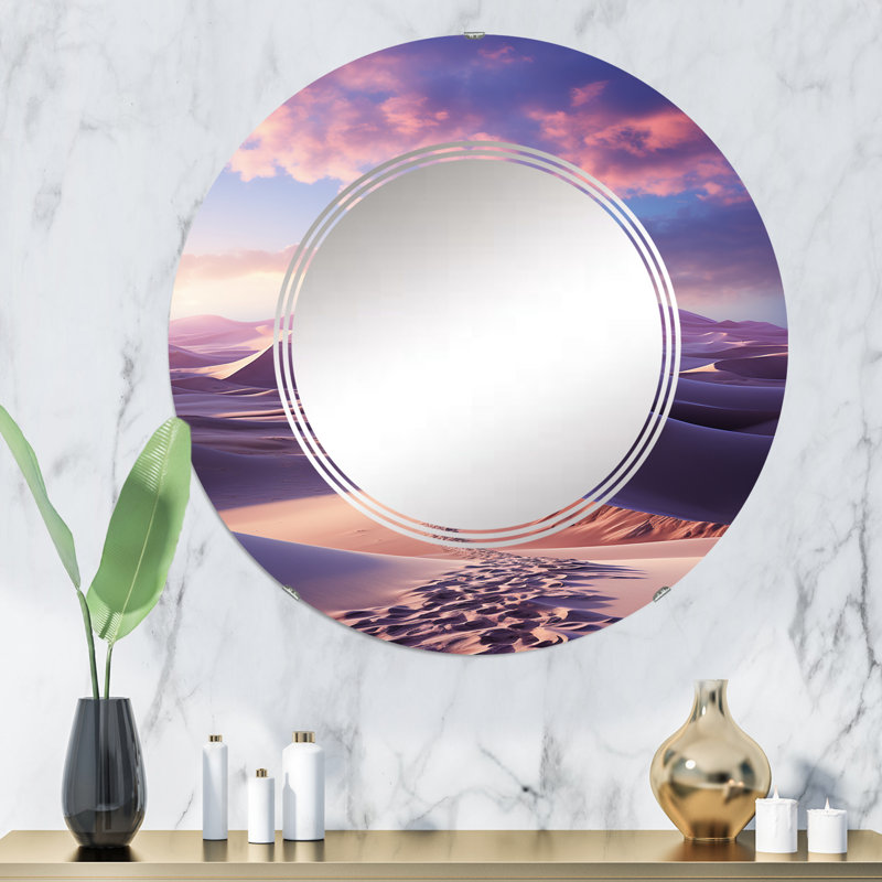 Duo - Miroir mural égyptien rond, 32 po x 32 po