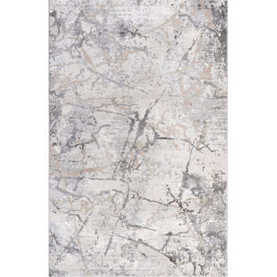 Elite Collection Grey/Beige Transitional Abstract Area Rug