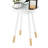 2-Tone Tray Top Round End Table, White-357658347