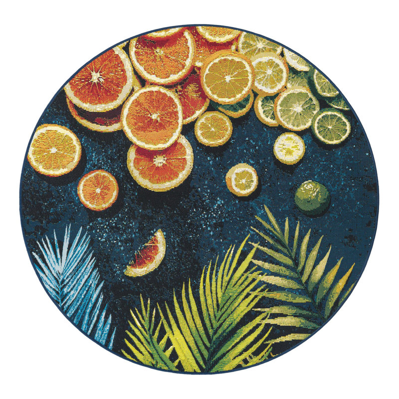 Tapis d'extérieur intérieur / extérieur Coastal, Rond 4 pi 1 po