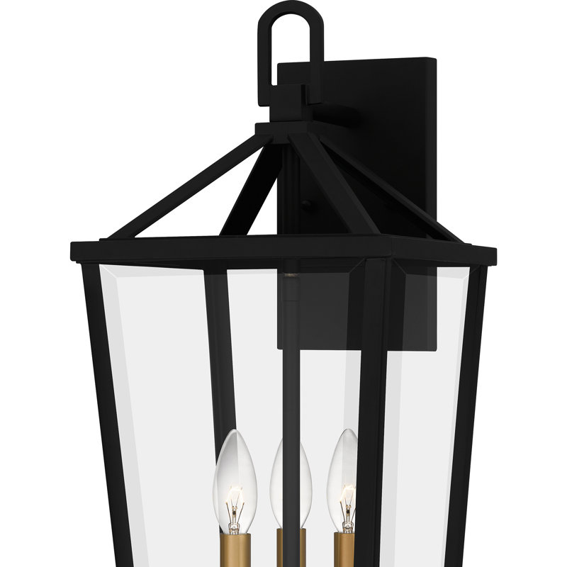 Hull 3-Light Matte Black Outdoor Wall Lantern
