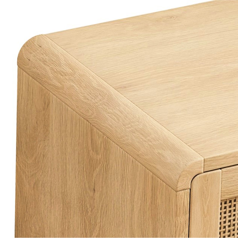 Classeur naturel - 6 tiroirs, base en arc avec tiroirs pour chambre à coucher, Naturel