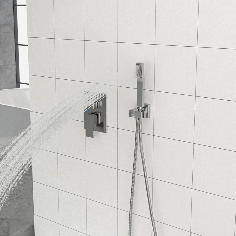 Robinet de douche avec valve brute, Nickel brossé