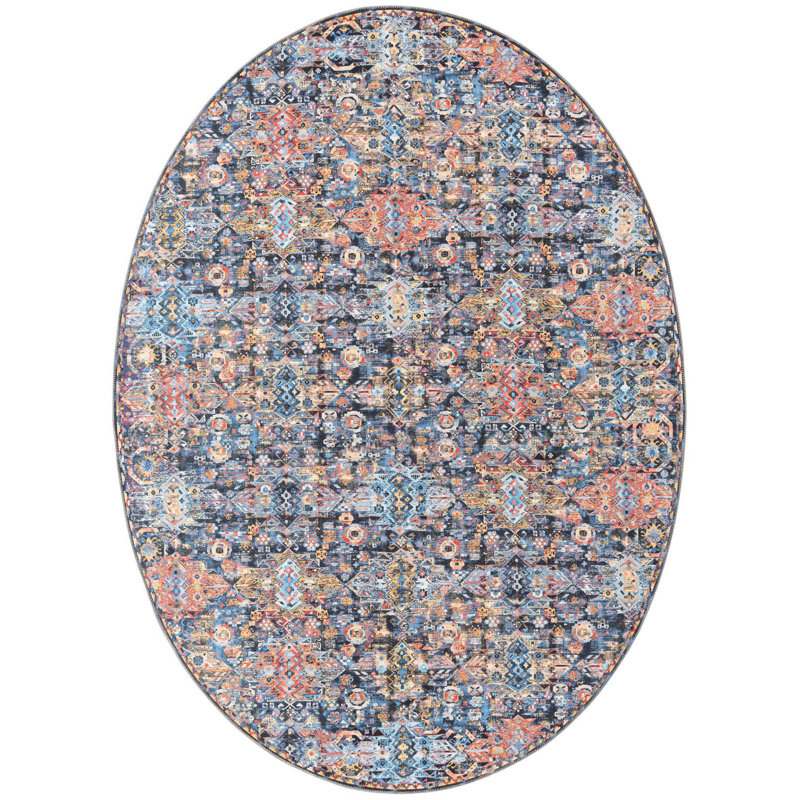 Oppie Performance Chenille Oriental Indoor Rug, Oval 7'7" x 10'6"