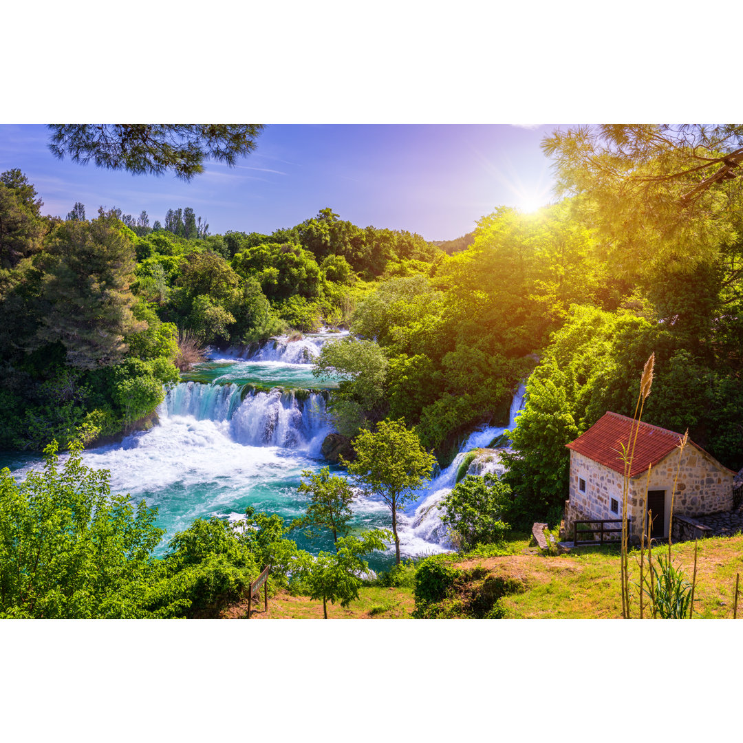 Leinwandbild Wasserfälle Krka, National Park, Dalmatien, Kroatien