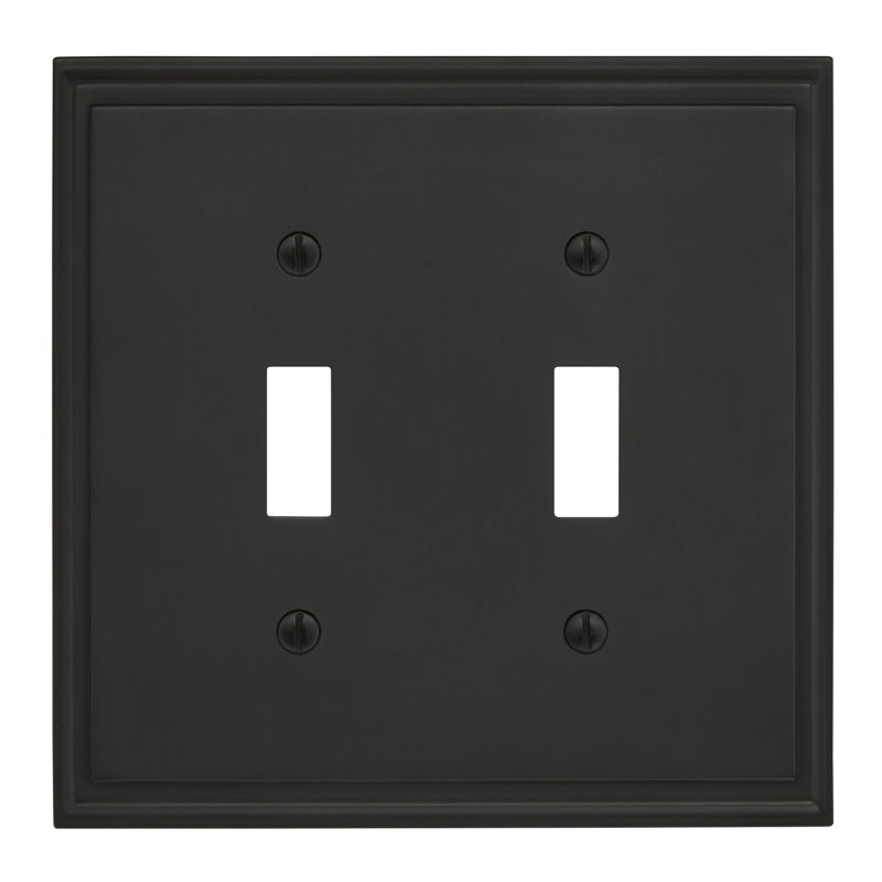 Mulholland 2-Gang Toggle Light Switch Wall Plate, Black Bronze