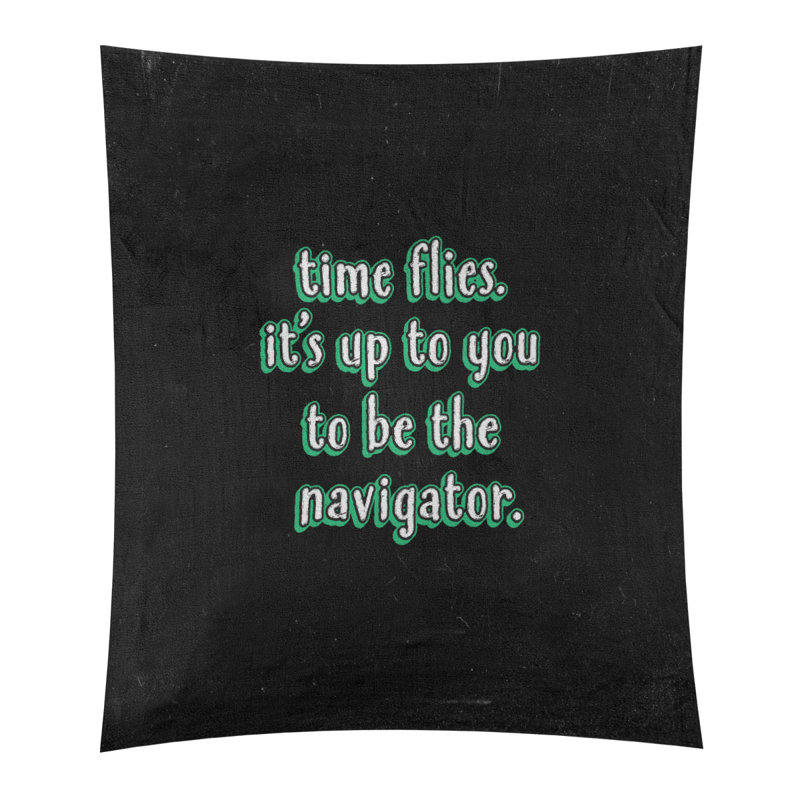 Tapisserie tableau noir en polyester time quote, H 27,5 po x l 37,5 po, Vert