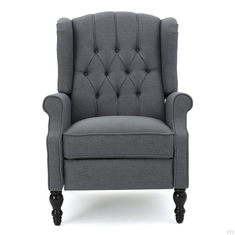 Fauteuil inclinable capitonné en tissu, Gris anthracite