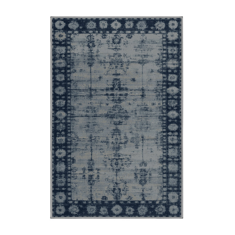 Tapis gris lavable à la machine, Rectangulaire 2 pi x 3 pi