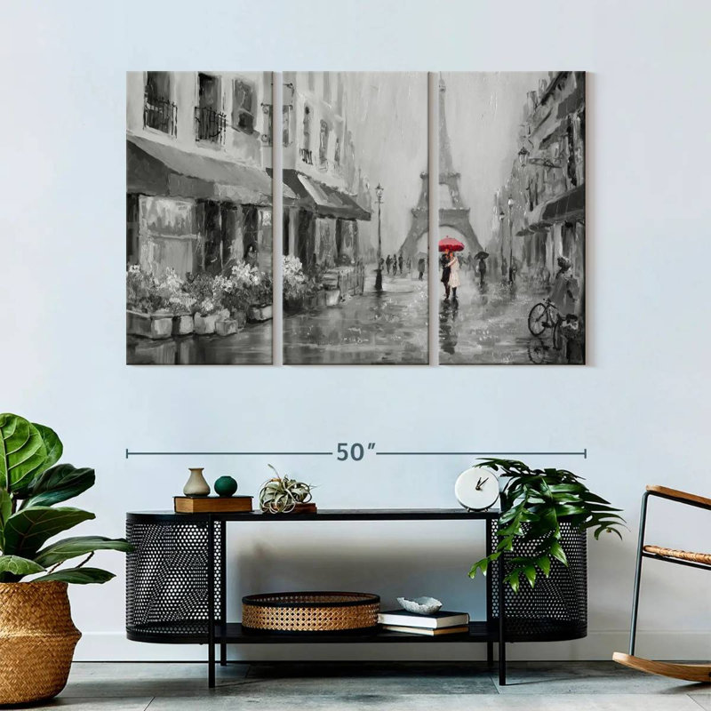Romance à Paris Pop 3 pièces, H 50 po x l 32 po x P 1,25 po