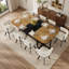 Ensemble de table de salle à manger 9 pièces carrée avec grain de bois bicolore et chaises en velours beige, idéal pour les réunions de famille et les cuisines modernes