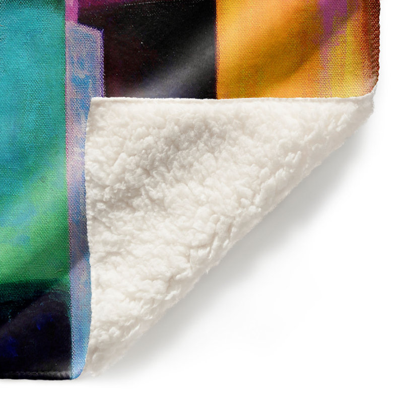 Couverture en sherpa doux à quatre bouteilles de vin, l 51 po x L 60 po