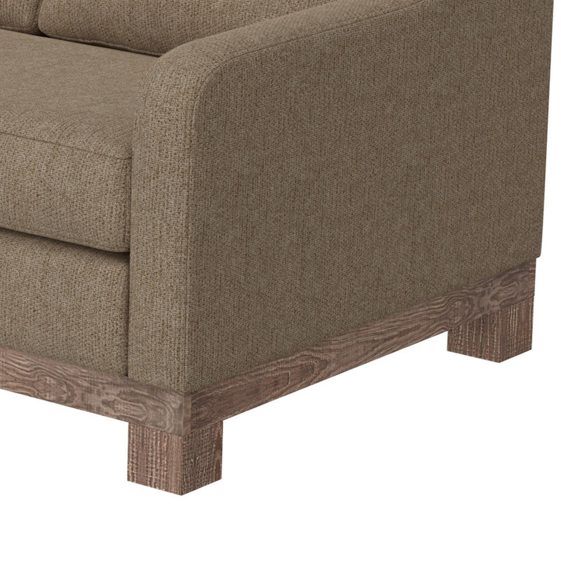 Deotis Wooden Frame & Base, Sofa, Brown Polyester, 90.5''