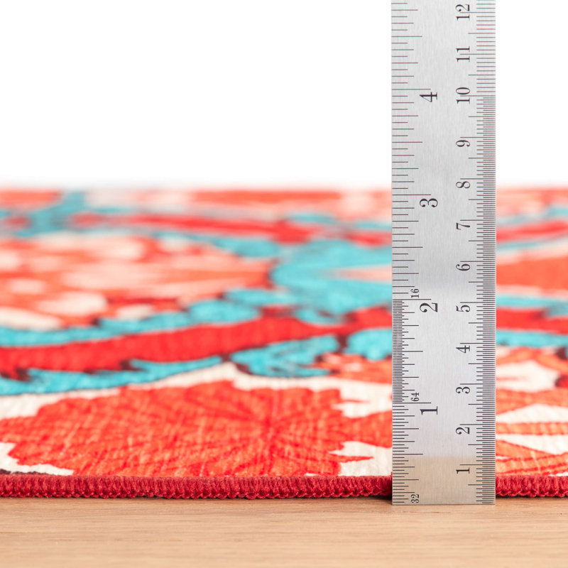 Firenze Multi Machine Washable Rug, Rectangle 6' x 9'