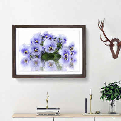 Lilac Pansy Flowers in Abstract - Picture Frame Painting Print