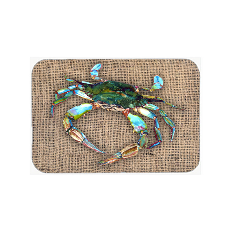 Crab Light Brown Glass Cutting Board