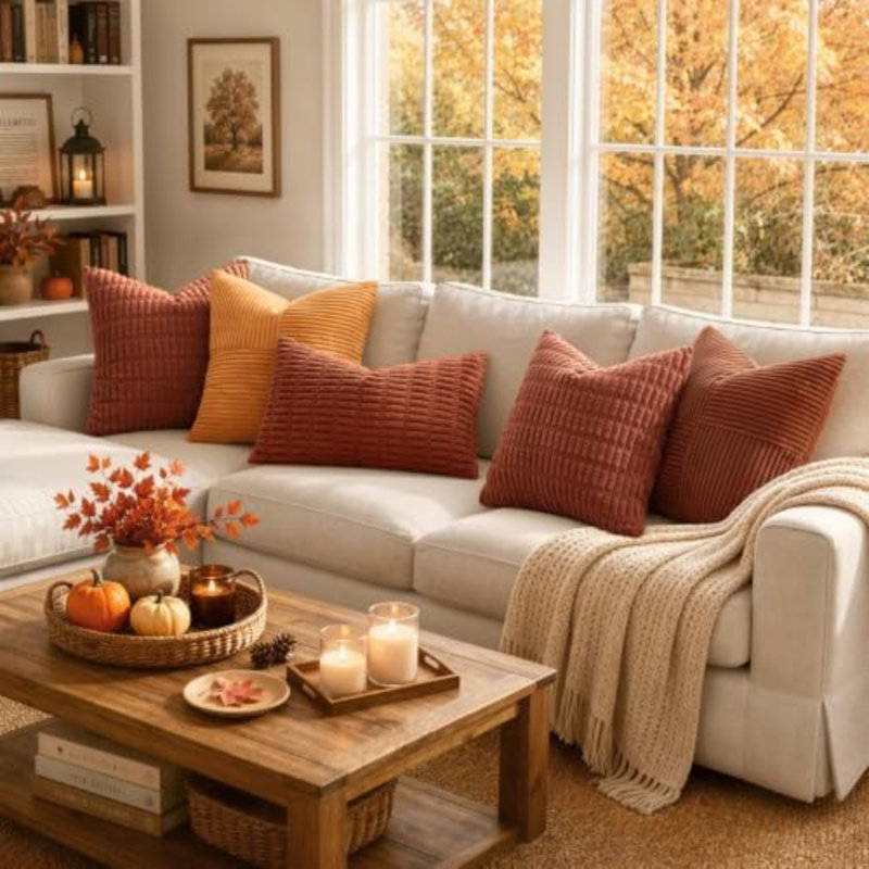 Striped Corduroy Pillow Cover